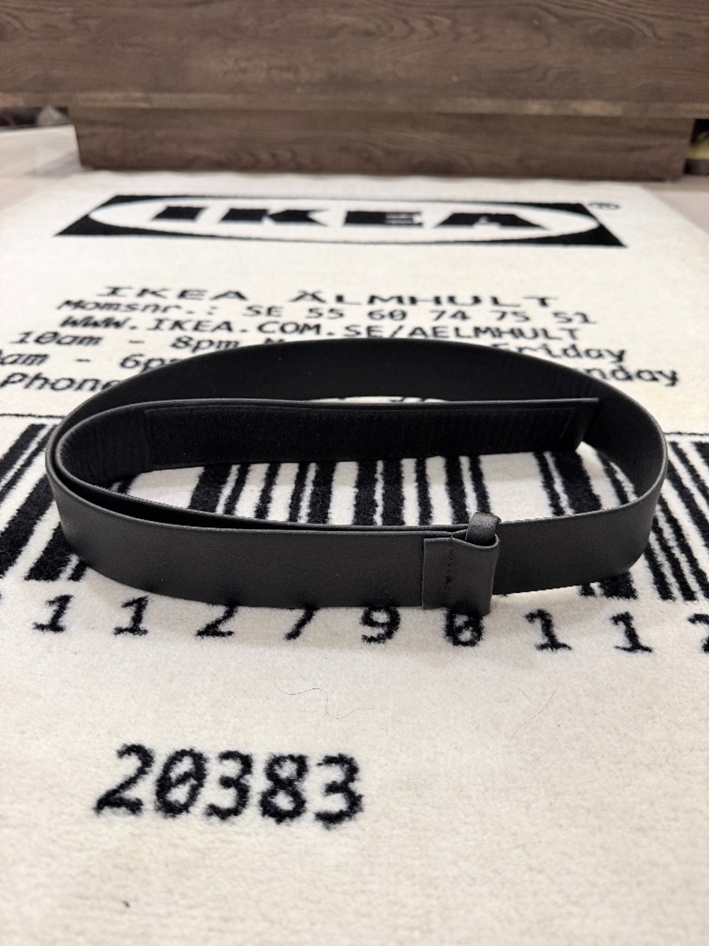 Yeezy Velcro Fastener Loop Black Belt - Size 2